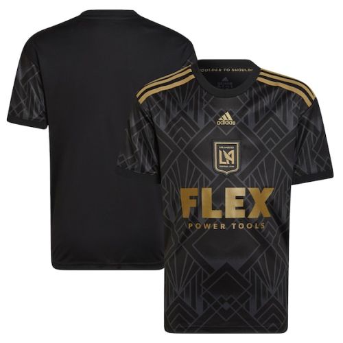 LAFC adidas Youth 2022 5 Year Anniversary Kit Replica Blank Jersey - Black