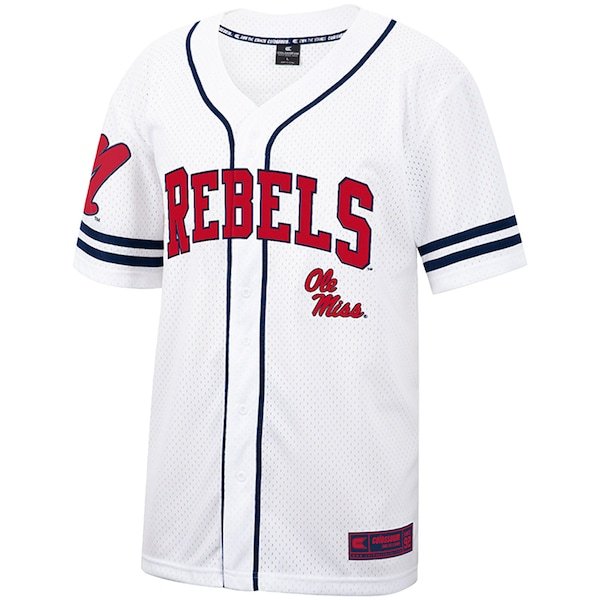 Ole Miss Rebels Colosseum Free Spirited Baseball Jersey - White/Navy
