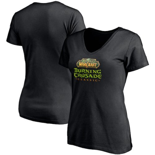 World of Warcraft Fanatics Branded Women's Burning Crusade V-Neck T-Shirt- Black