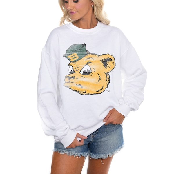 Baylor Bears Gameday Couture Women's Run It Back Perfect Crewneck Pullover Sweatshirt - White