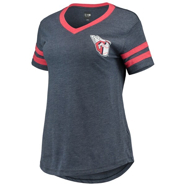 Cleveland Guardians New Era Women's Jersey V-Neck T-Shirt - Navy/Red