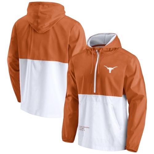 Texas Longhorns Fanatics Branded Thrill Seeker Half-Zip Hoodie Anorak Jacket - Texas Orange/White