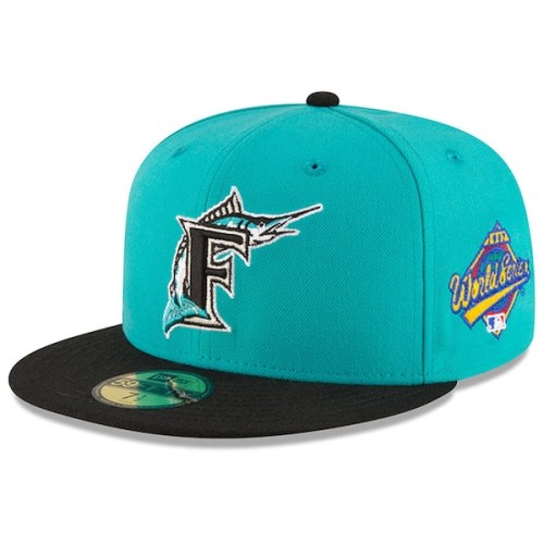 Florida Marlins New Era Side Patch 1997 World Series 59FIFTY Fitted Hat - Teal