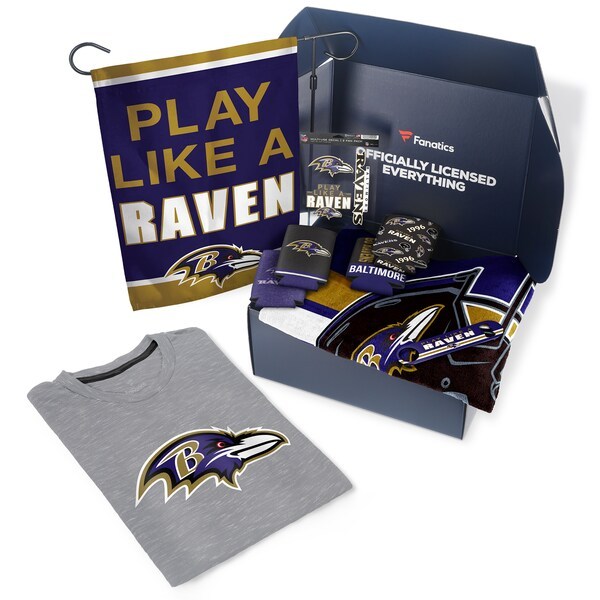 Baltimore Ravens Fanatics Pack Tailgate Game Day Essentials T-Shirt Gift Box - $107+ Value