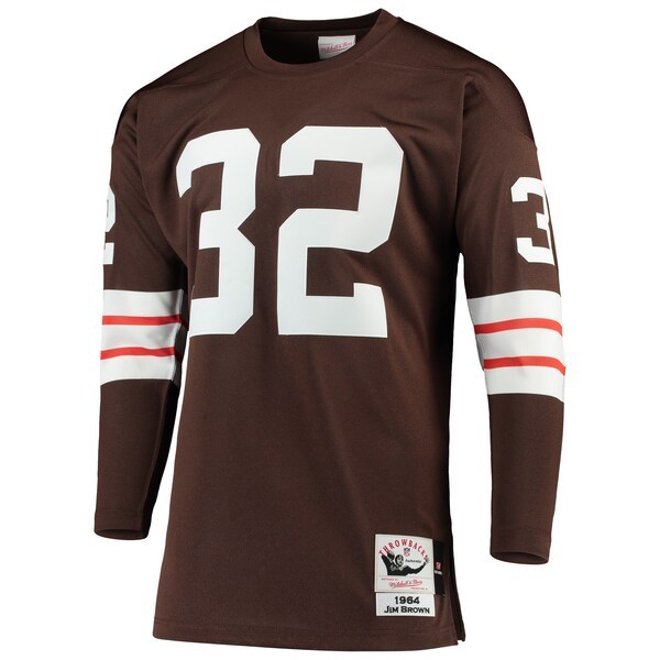 Jim Brown Cleveland Browns Mitchell & Ness 1964 Authentic Throwback Retired Player Jersey - Brown