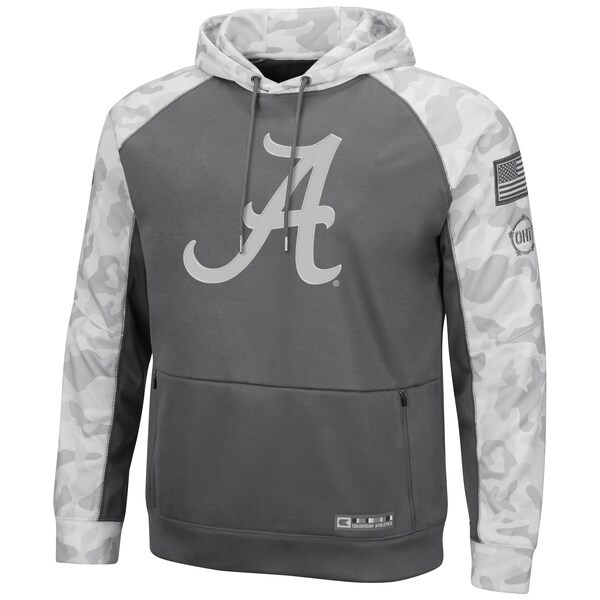 Alabama Crimson Tide Colosseum OHT Military Appreciation Tonal Raglan Pullover Hoodie - Gray/Arctic Camo