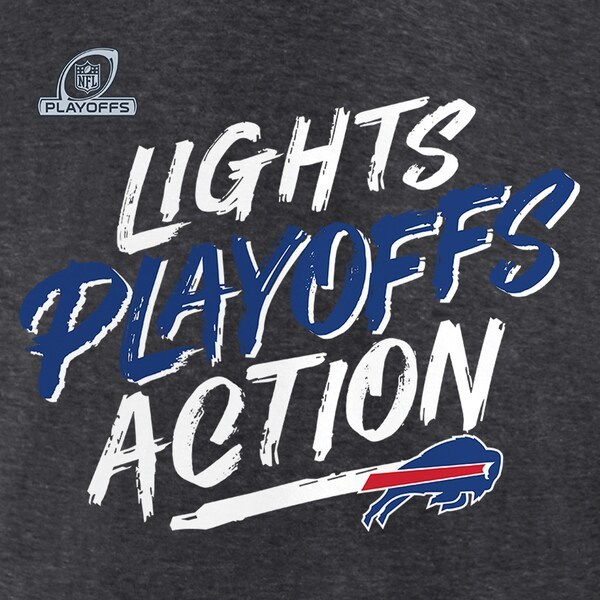 Buffalo Bills Fanatics Branded 2021 NFL Playoffs Bound Lights Action Pullover Hoodie - Heathered Charcoal