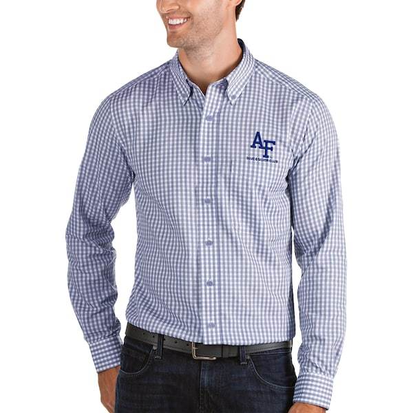 Air Force Falcons Antigua Structure Long Sleeve Woven Button-Down Shirt - Royal/White