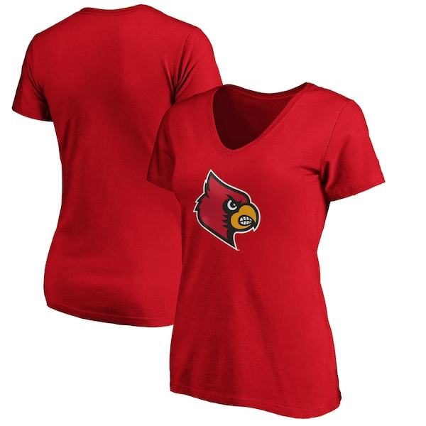 Louisville Cardinals Fanatics Branded Women's Primary Logo V-Neck T-Shirt - Red
