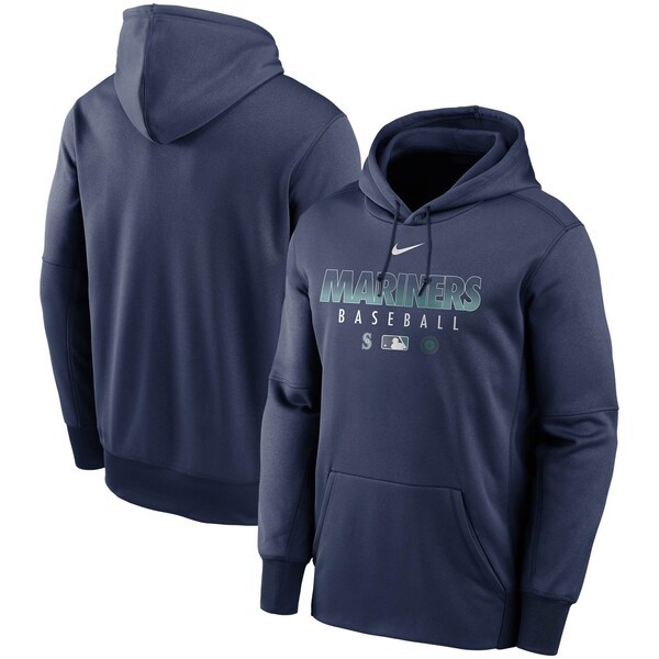 Seattle Mariners Nike Authentic Collection Therma Performance Pullover Hoodie - Navy