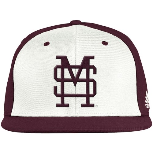 Mississippi State Bulldogs adidas Team On-Field Baseball Fitted Hat - White/Maroon