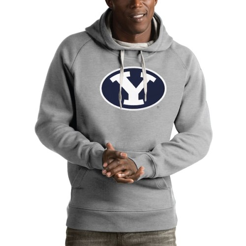 BYU Cougars Antigua Victory Pullover Hoodie - Gray