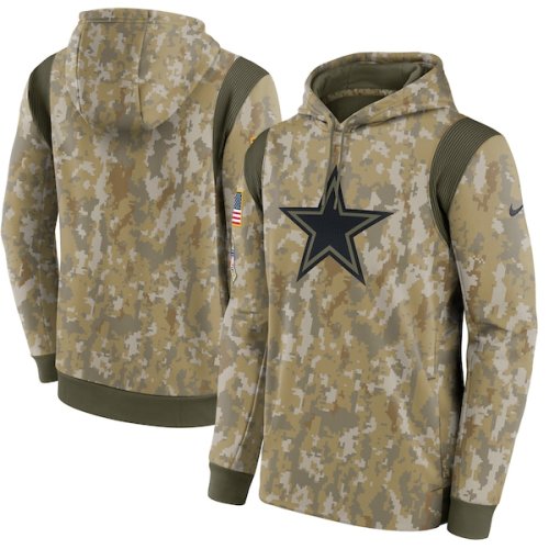 Dallas Cowboys Nike 2021 Salute To Service Therma Performance Pullover Hoodie - Camo