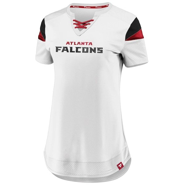 Atlanta Falcons Fanatics Branded Women's Draft Me Lace-Up T-Shirt - White
