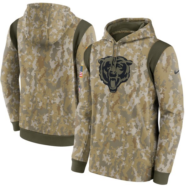Chicago Bears Nike 2021 Salute To Service Therma Performance Pullover Hoodie - Camo