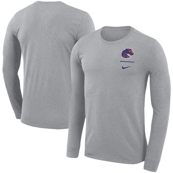Boise State Broncos Nike Logo Stack Legend Performance Long Sleeve T-Shirt - Gray