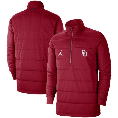 Oklahoma Sooners Jordan Brand Quilted Half-Zip Jacket - Crimson