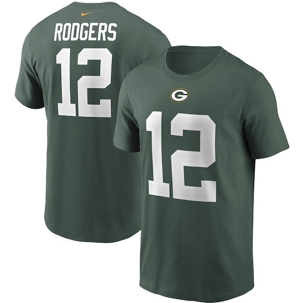 Aaron Rodgers Green Bay Packers Nike Name & Number T-Shirt - Green