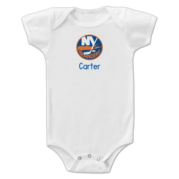 New York Islanders Infant Personalized Bodysuit - White