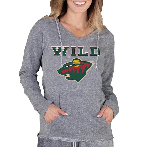 Minnesota Wild Concepts Sport Women's Mainstream Terry Tri-Blend Long Sleeve Hooded Top - Gray