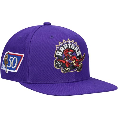 Toronto Raptors Mitchell & Ness 50th Anniversary Snapback Hat - Purple