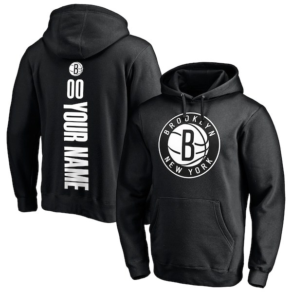 Brooklyn Nets Fanatics Branded Playmaker Personalized Name & Number Pullover Hoodie - Black