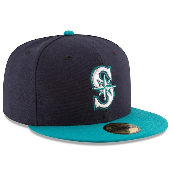 Seattle Mariners New Era Alternate Authentic Collection On Field 59FIFTY Fitted Hat - Navy/Aqua