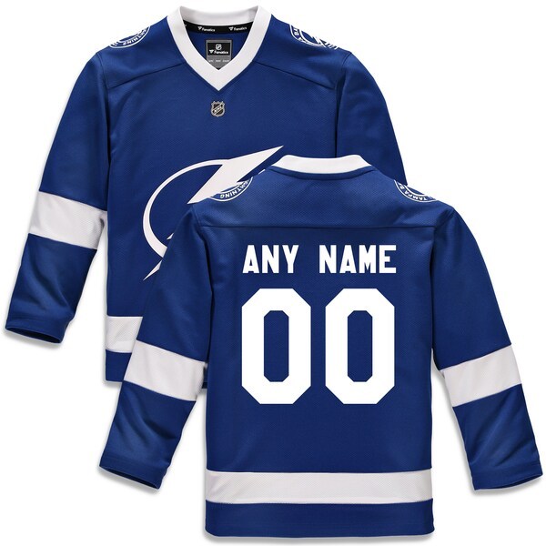 Tampa Bay Lightning Fanatics Branded Youth Home Replica Custom Jersey - Blue