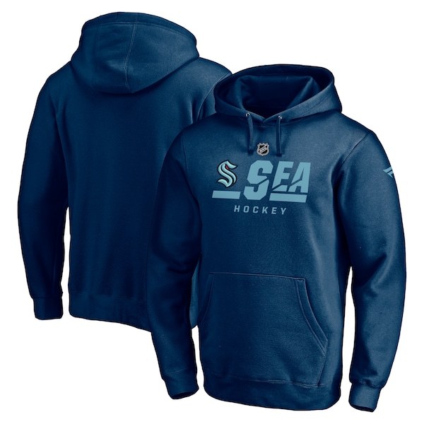 Seattle Kraken Fanatics Branded Authentic Pro Secondary Logo Pullover Hoodie - Navy