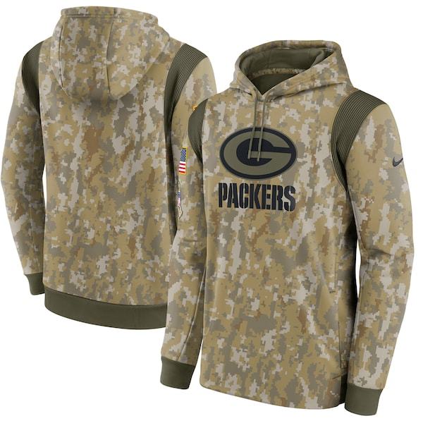 Green Bay Packers Nike 2021 Salute To Service Therma Performance Pullover Hoodie - Camo