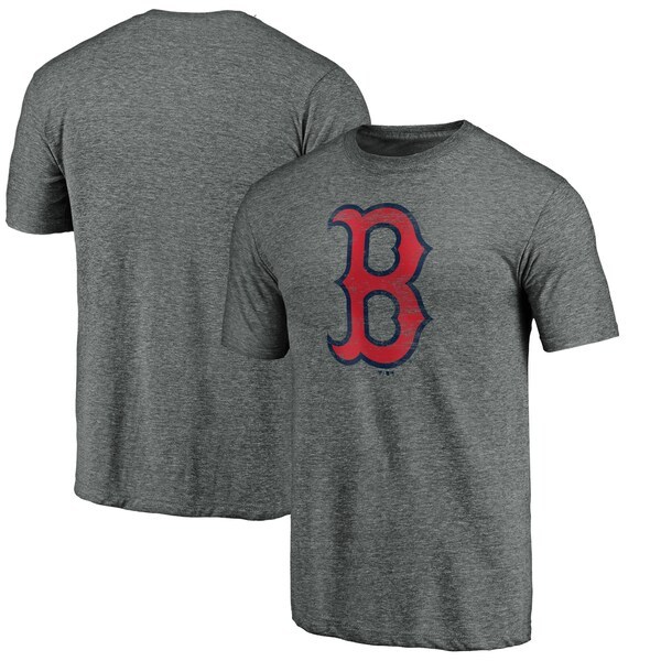 Boston Red Sox Fanatics Branded Weathered Official Logo Tri-Blend T-Shirt - Heathered Gray