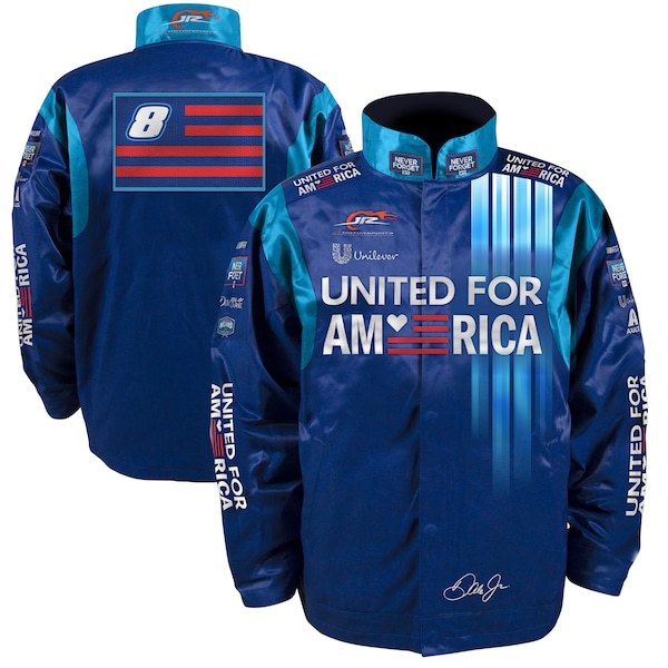 Dale Earnhardt Jr. JR Motorsports Official Team Apparel 2021 Unilever United for America NASCAR Xfinity Series Uniform Full-Snap Jacket - Blue