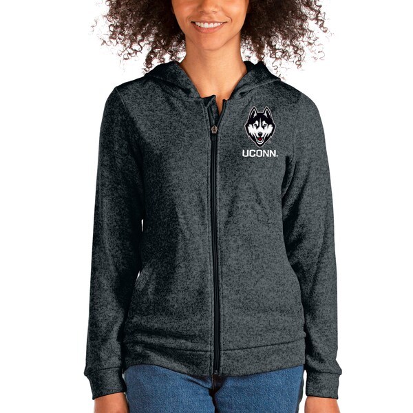 UConn Huskies Antigua Women's Absolute Full-Zip Hoodie - Heathered Charcoal