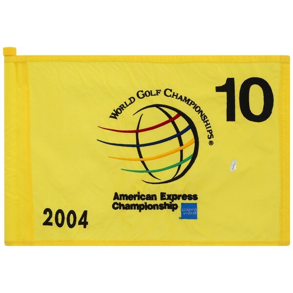 PGA TOUR Fanatics Authentic Event-Used #10 Yellow Pin Flag from The American Express Championship on September 30th to October 3rd, 2004