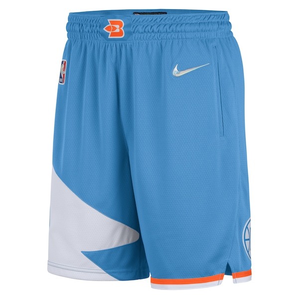 LA Clippers Nike 2021/22 City Edition Swingman Shorts - Light Blue/White