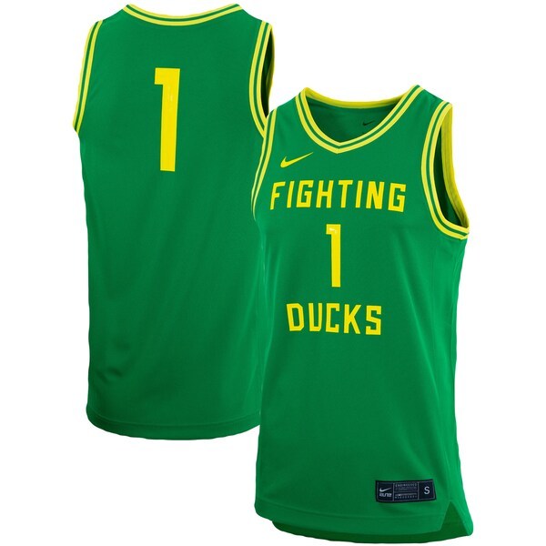 #1 Oregon Ducks Nike Replica Team Basketball Jersey - Green