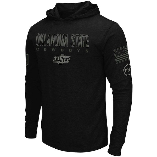 Oklahoma State Cowboys Colosseum OHT Military Appreciation Hoodie Long Sleeve T-Shirt - Black