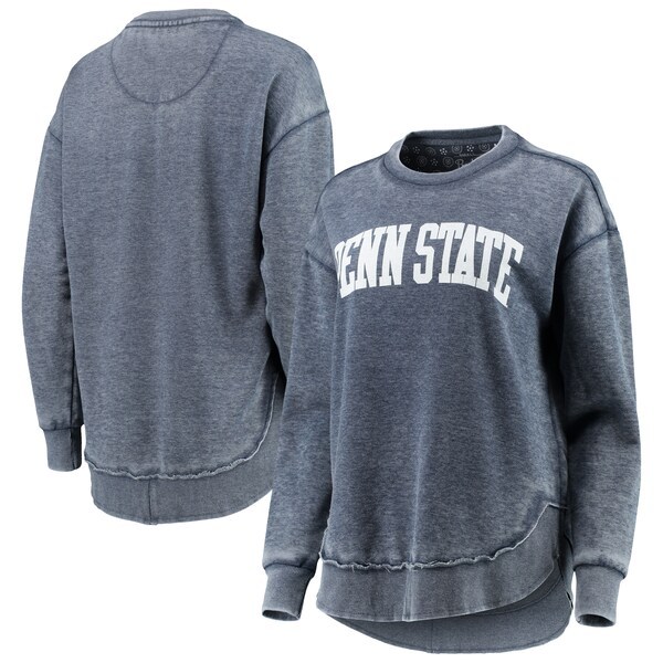 Penn State Nittany Lions Pressbox Women's Vintage Wash Pullover Sweatshirt - Heathered Navy