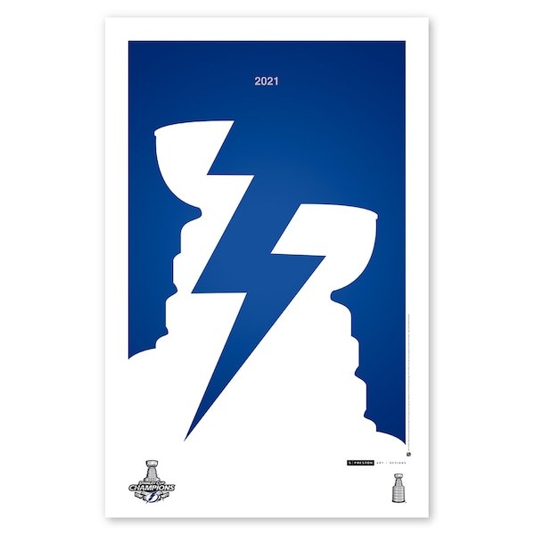 Tampa Bay Lightning 2021 Stanley Cup Champions 11'' x 17'' Art Poster