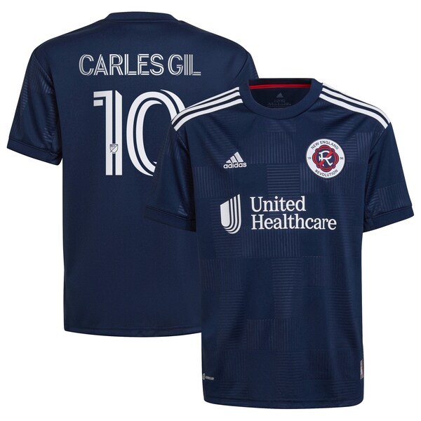 Carles Gil New England Revolution adidas Youth 2022 The Liberty Kit Team Replica Player Jersey - Navy