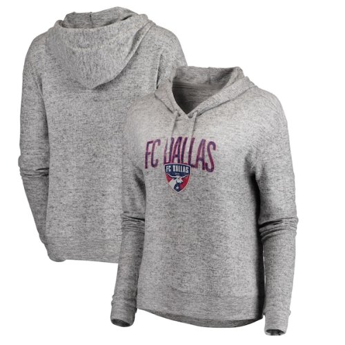 FC Dallas Fanatics Branded Women's Cozy Collection Steadfast Fleece Tri-Blend Pullover Hoodie - Heathered Gray