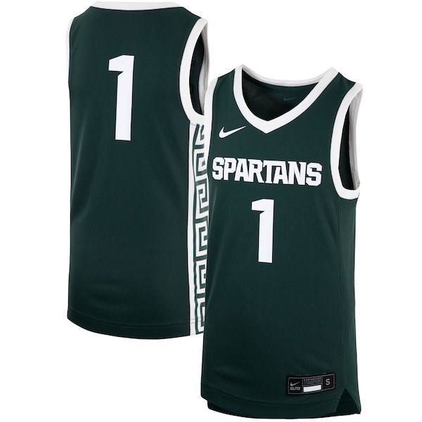 #1 Michigan State Spartans Nike Youth Team Replica Basketball Jersey - Green