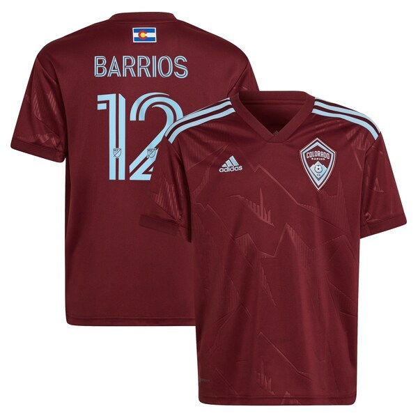 Michael Barrios Colorado Rapids adidas Youth 2022 Club Replica Player Jersey - Burgundy