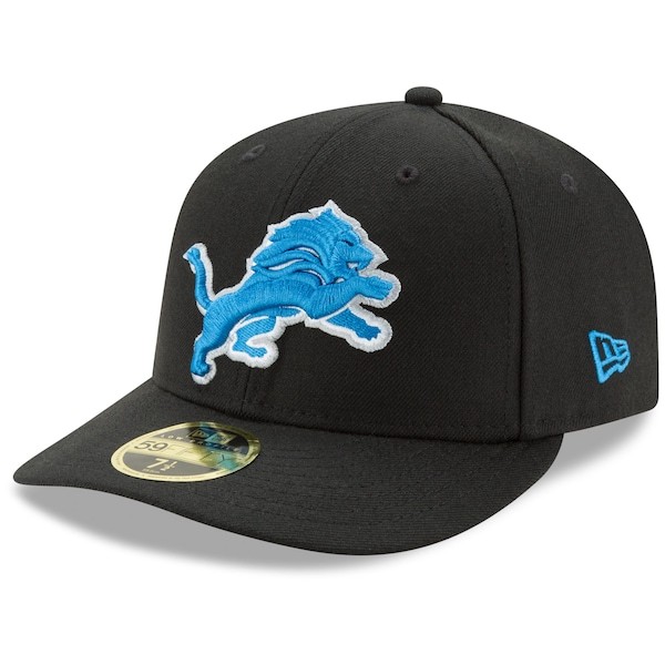 Detroit Lions New Era Omaha Low Profile 59FIFTY Fitted Hat - Black