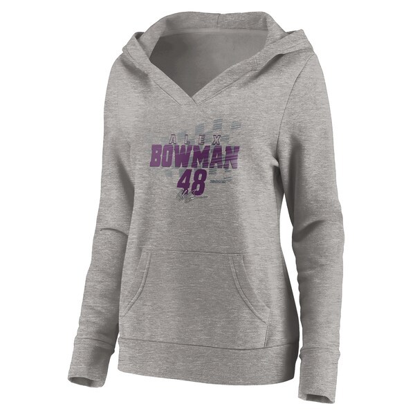 Alex Bowman Fanatics Branded Women's Difference Maker Pullover Hoodie - Heathered Gray