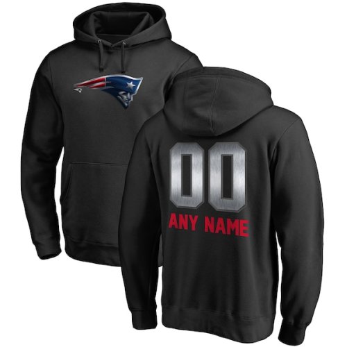 New England Patriots NFL Pro Line by Fanatics Branded Personalized Midnight Mascot Pullover Hoodie - Black