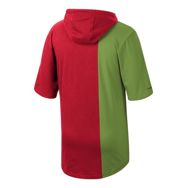 Dallas Burn Mitchell & Ness Since '96 Split Color Short Sleeve Hoodie - Red/Green
