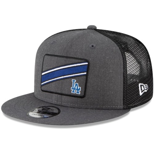 Los Angeles Dodgers New Era Slant Trucker 9FIFTY Snapback Hat - Charcoal