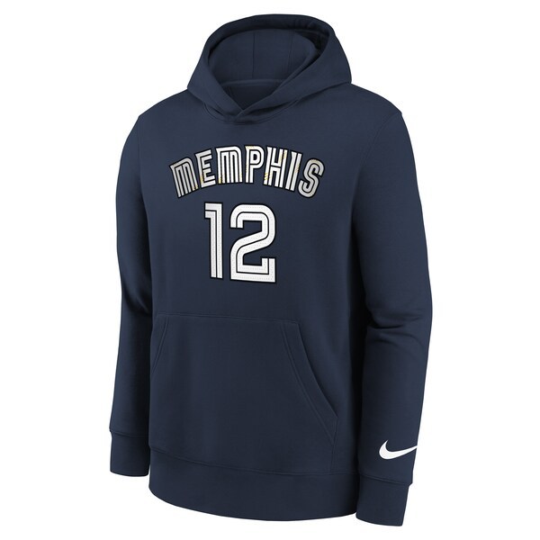Ja Morant Memphis Grizzlies Nike Youth 2021/22 City Edition Name & Number Pullover Hoodie - Navy