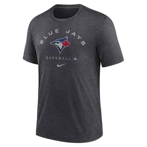 Toronto Blue Jays Nike Authentic Collection Tri-Blend Performance T-Shirt - Heathered Charcoal